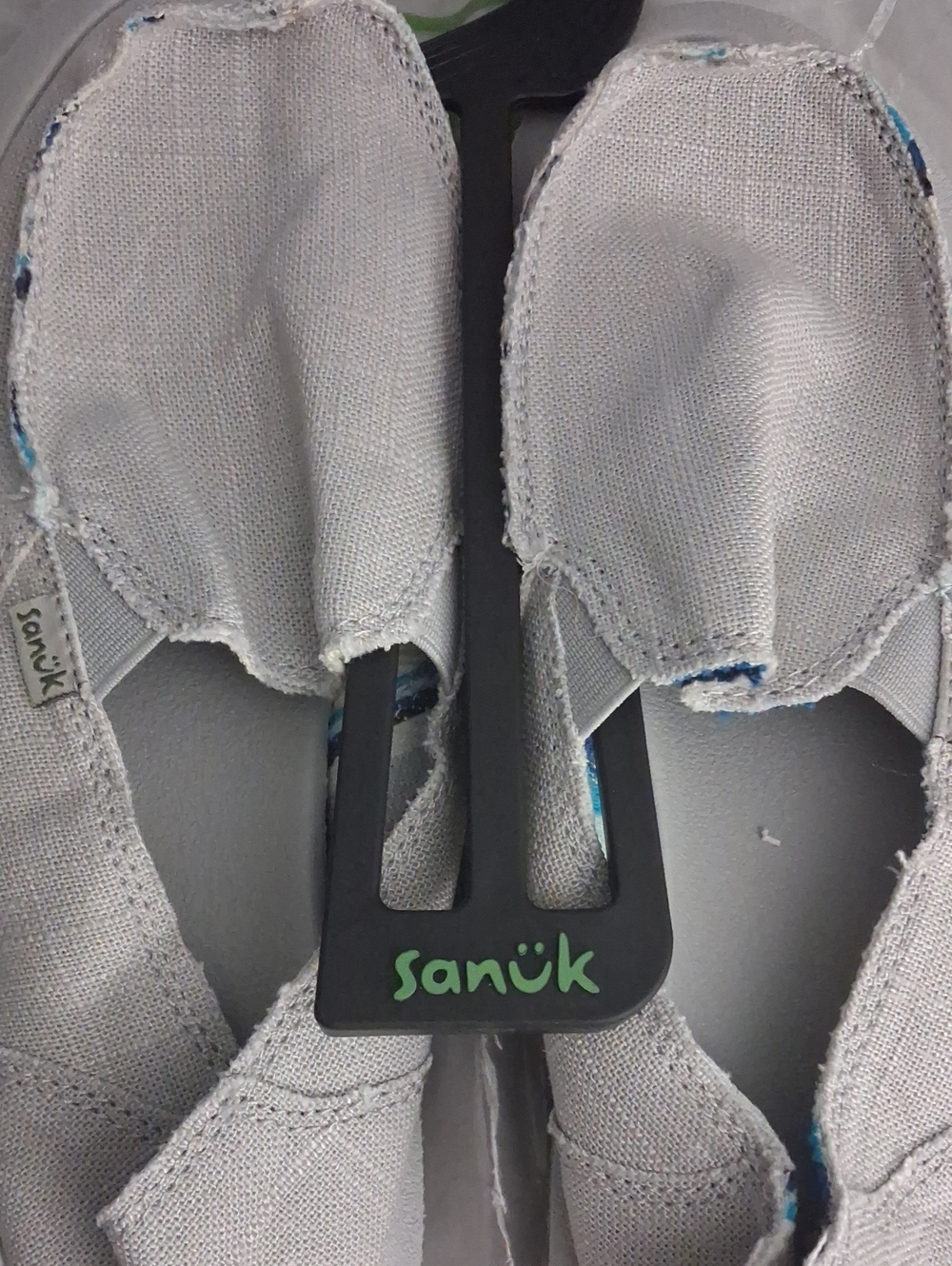 Women's Sanuk Light Gray Canvas Slip-On Sz 8